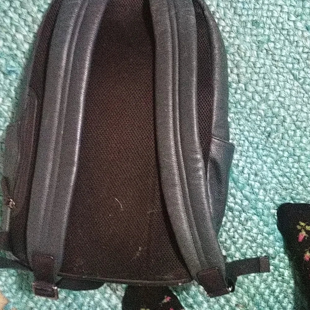 Genuine Leather Coach Backpack Blue with Black accents - Picture 2 of 4